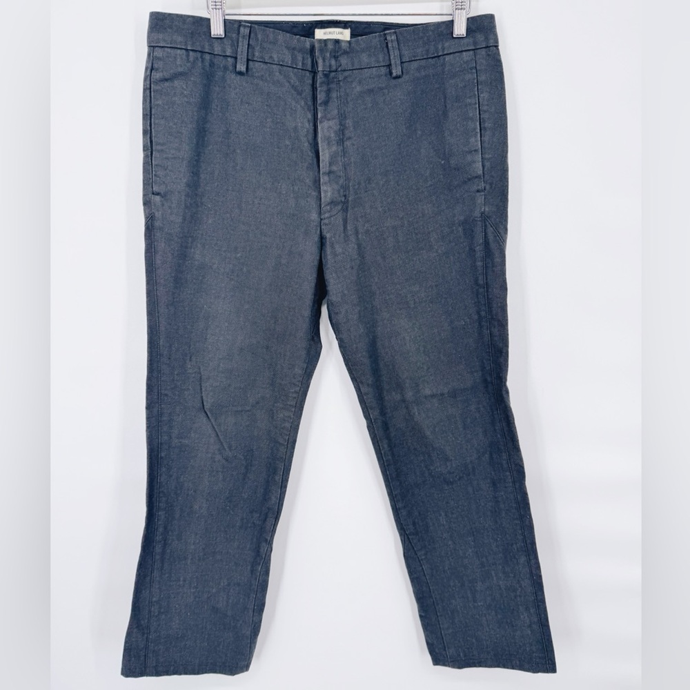 Helmut Lang Men's Black/Gray Cotton Twill Pants 707HM210 Made‎ in USA Size 34